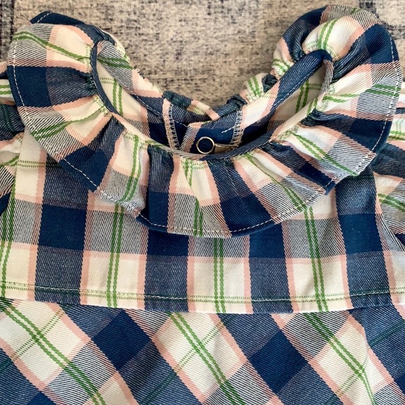 Petit Confection Baby Girl Plaid Ruffle Long Sleeve Dress Size 6 Months NWOT - Picture 4 of 9